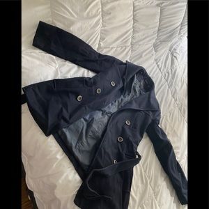 Like New 9 West Navy Belted Peacoat/Trench
